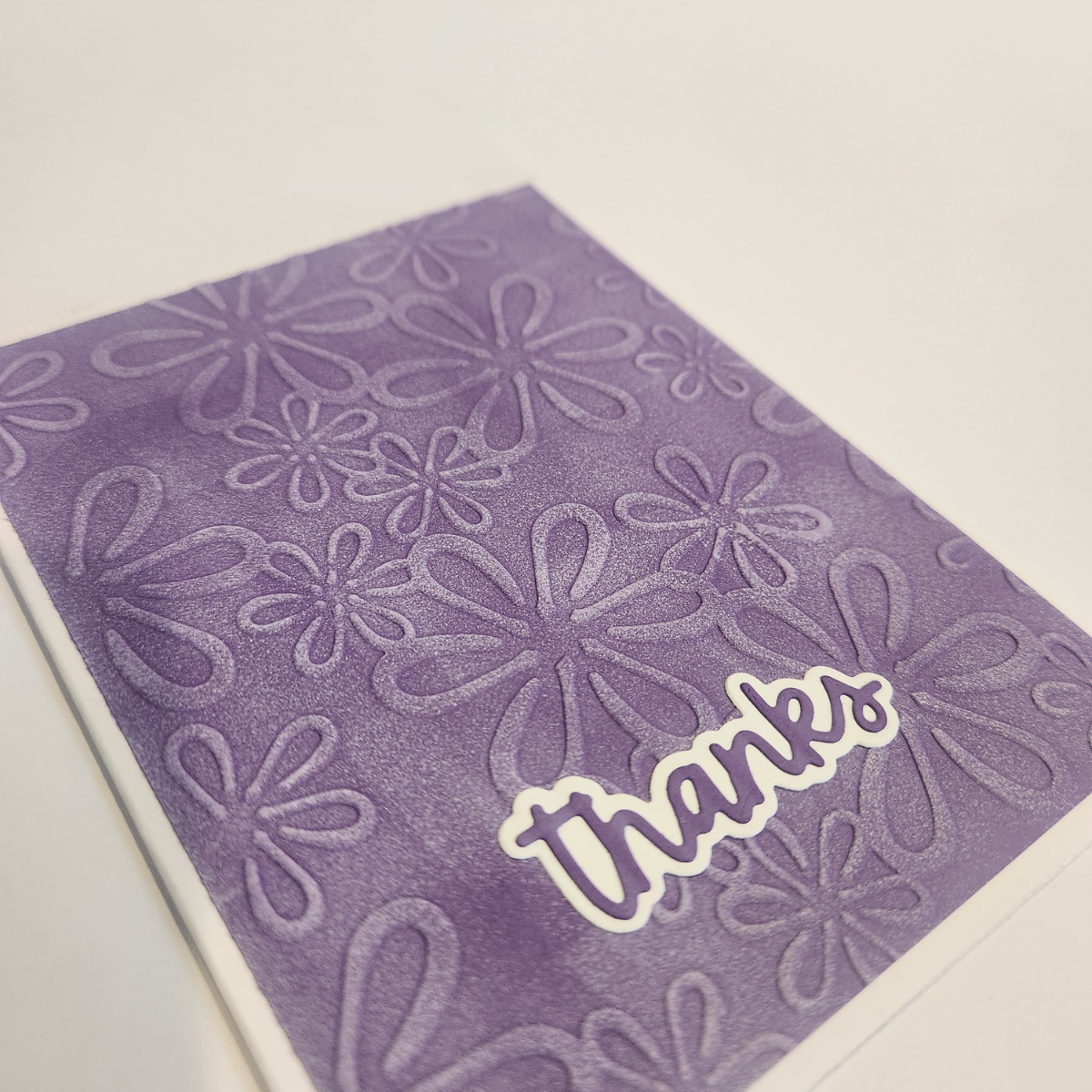 Floral Thanks Embossed Greeting Card