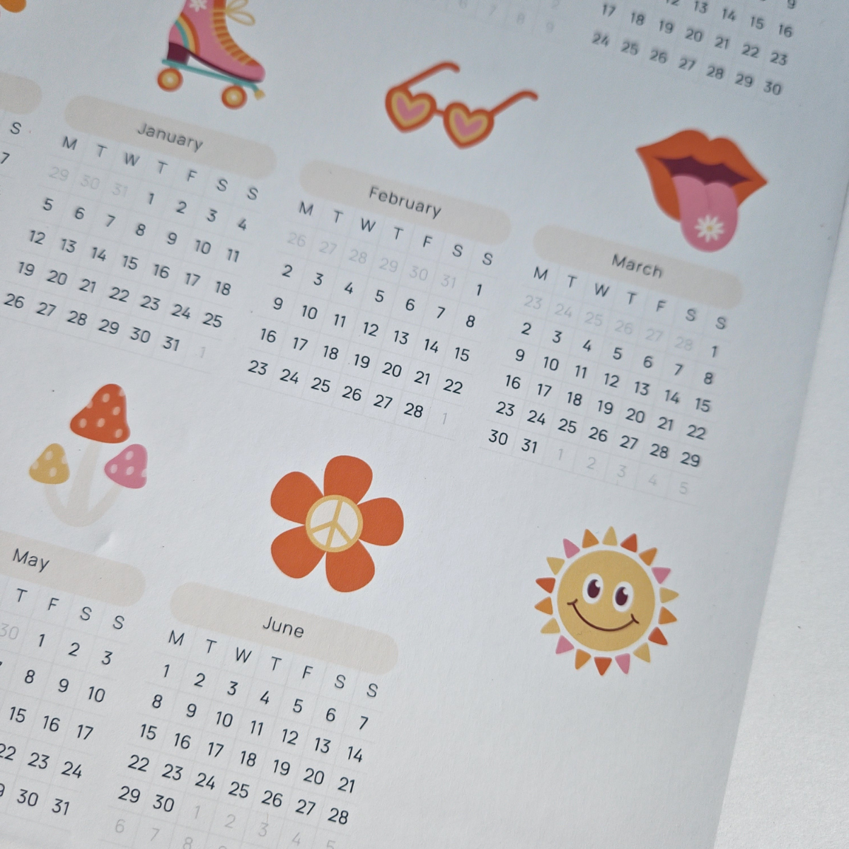 Retro Magnetic Calendar – 2026 or School Year – Butterfly & Flower Theme 🦋🌼