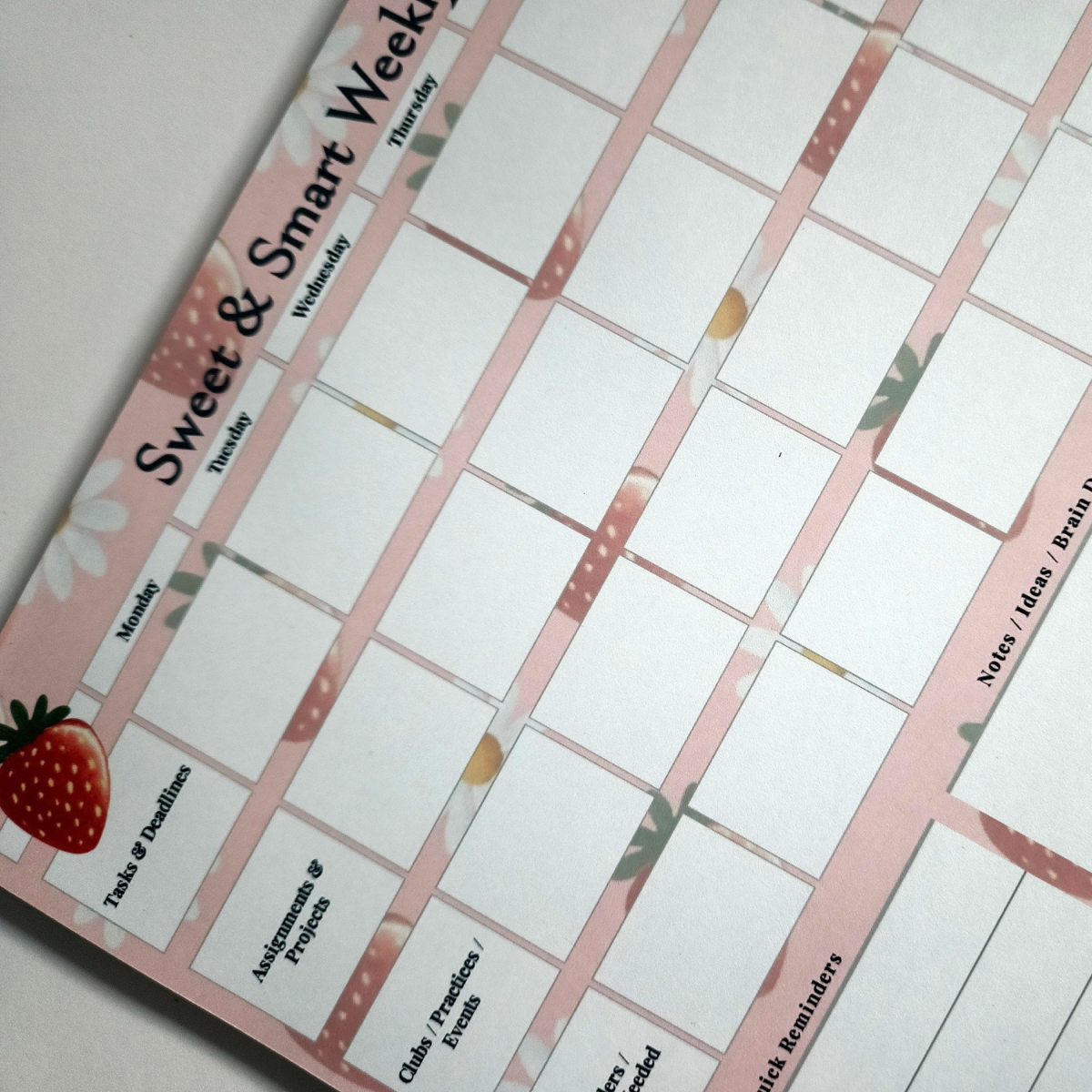Sweet & Smart Weekly Planner – 36 Weeks, Undated 🍓✨