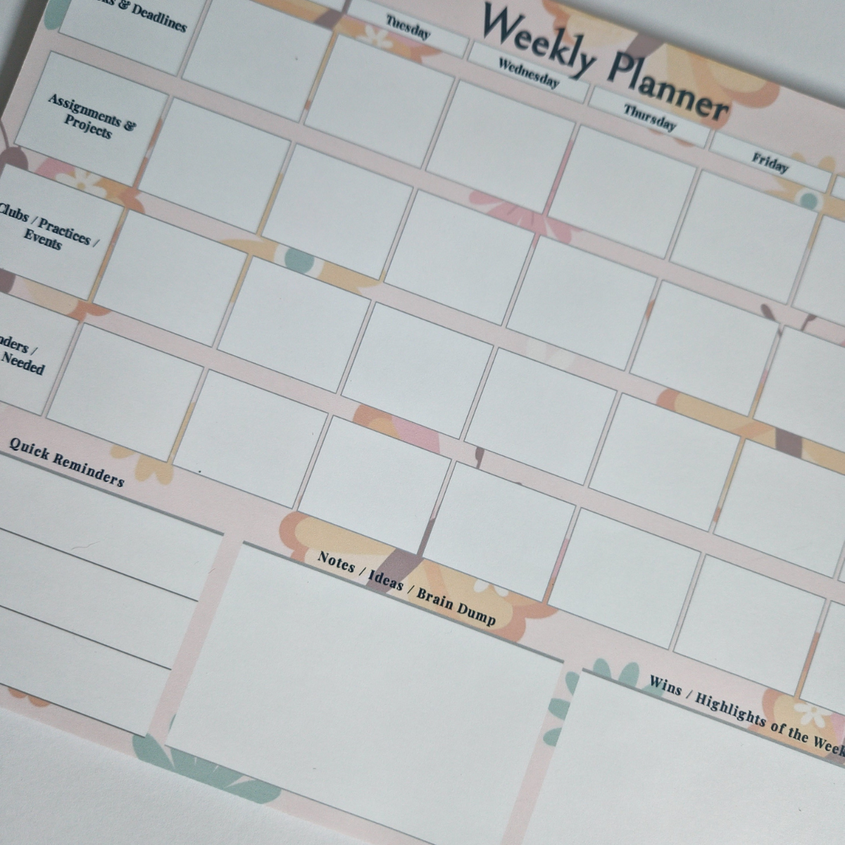 ๐ธ Flutter Forward 36-Week Undated Weekly Planner