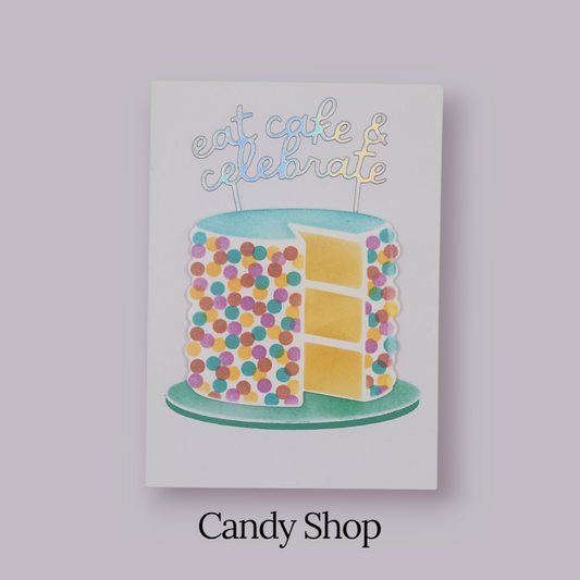 Eat Cake & Celebrate – Layer Cake Greeting Card (4.25" x 5.5")