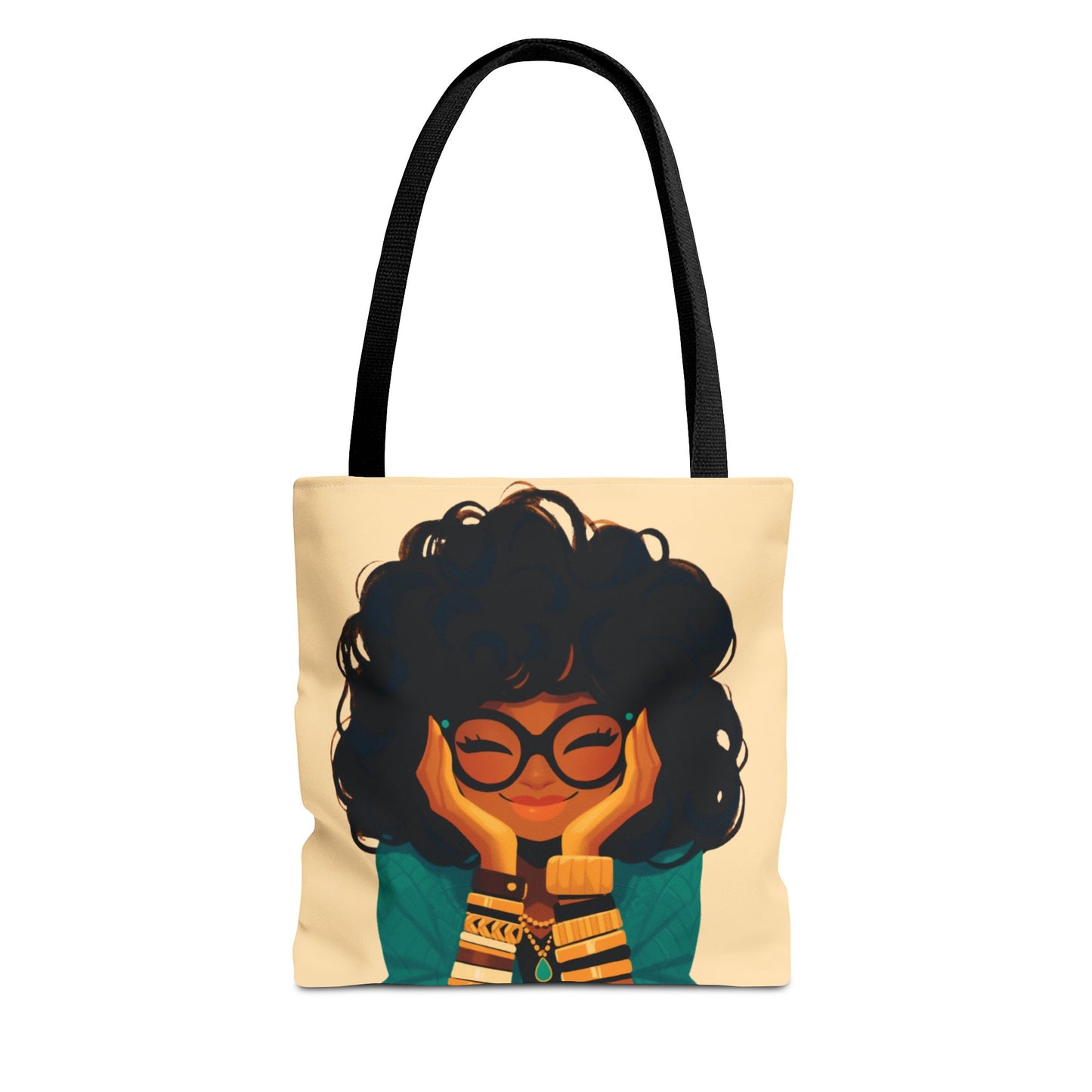 Amara Sage Tote Bag – Curly Contemplations Edition (16x16")