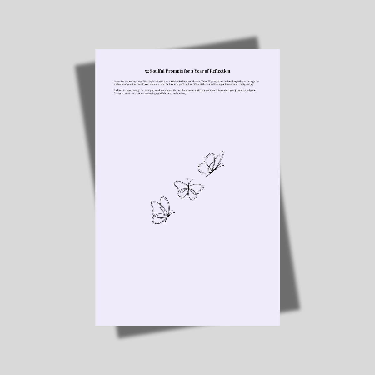 Soulful Sundays: A Year of Reflective Journal Prompts – A collection of journal prompts designed to inspire deep self-reflection and creativity. (E-book)