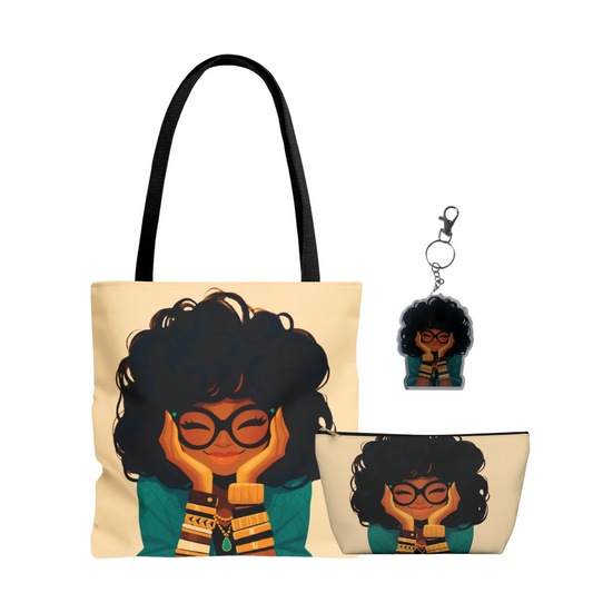 Amara On-the-Go Set – Tote, Pouch & Keychain Bundle