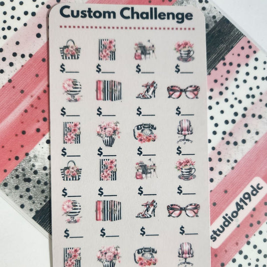 Cute, But Focused Savings Challenge Trackers – Laminated Dry-Erase Inserts