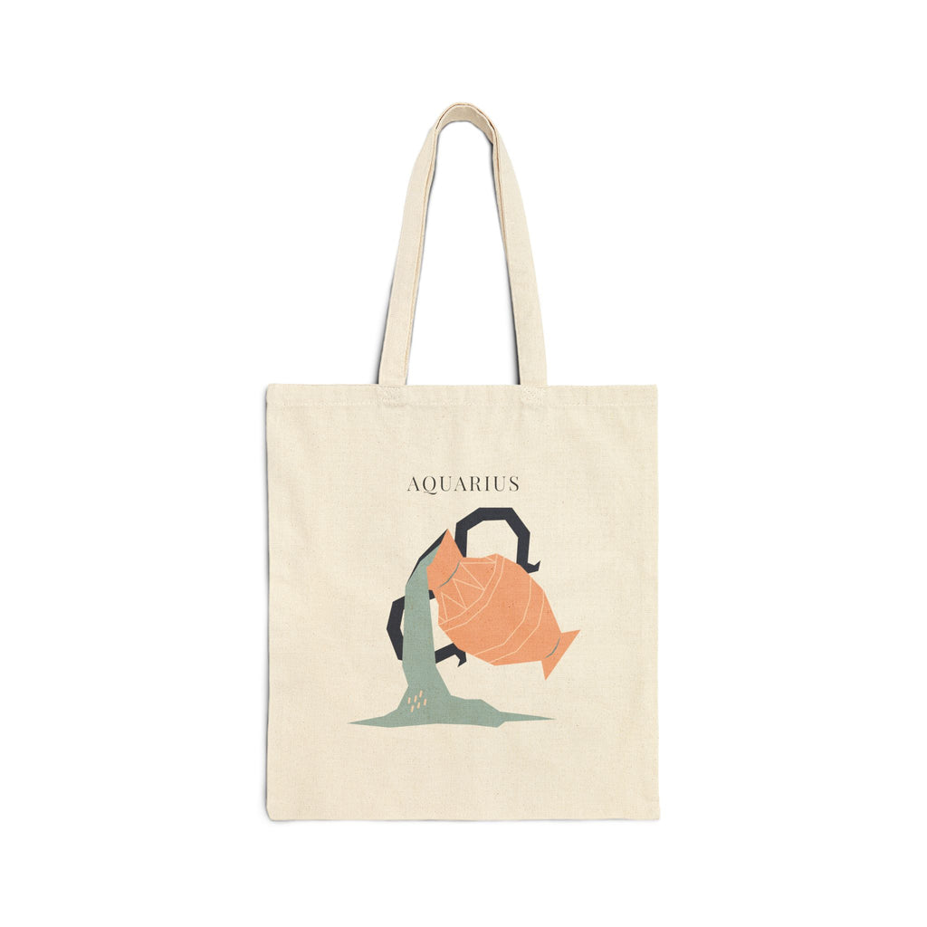 Aquarius Zodiac Tote Bag (Everyday Canvas Tote for Work, Errands, and On-the-Go Use)