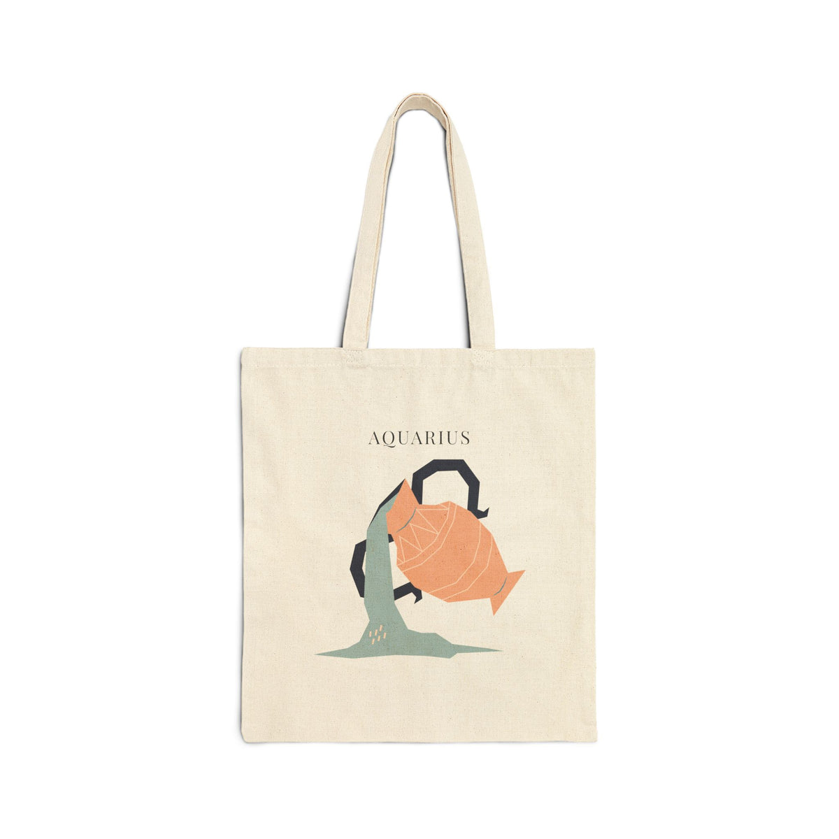 Aquarius Zodiac Tote Bag (Everyday Canvas Tote for Work, Errands, and On-the-Go Use)