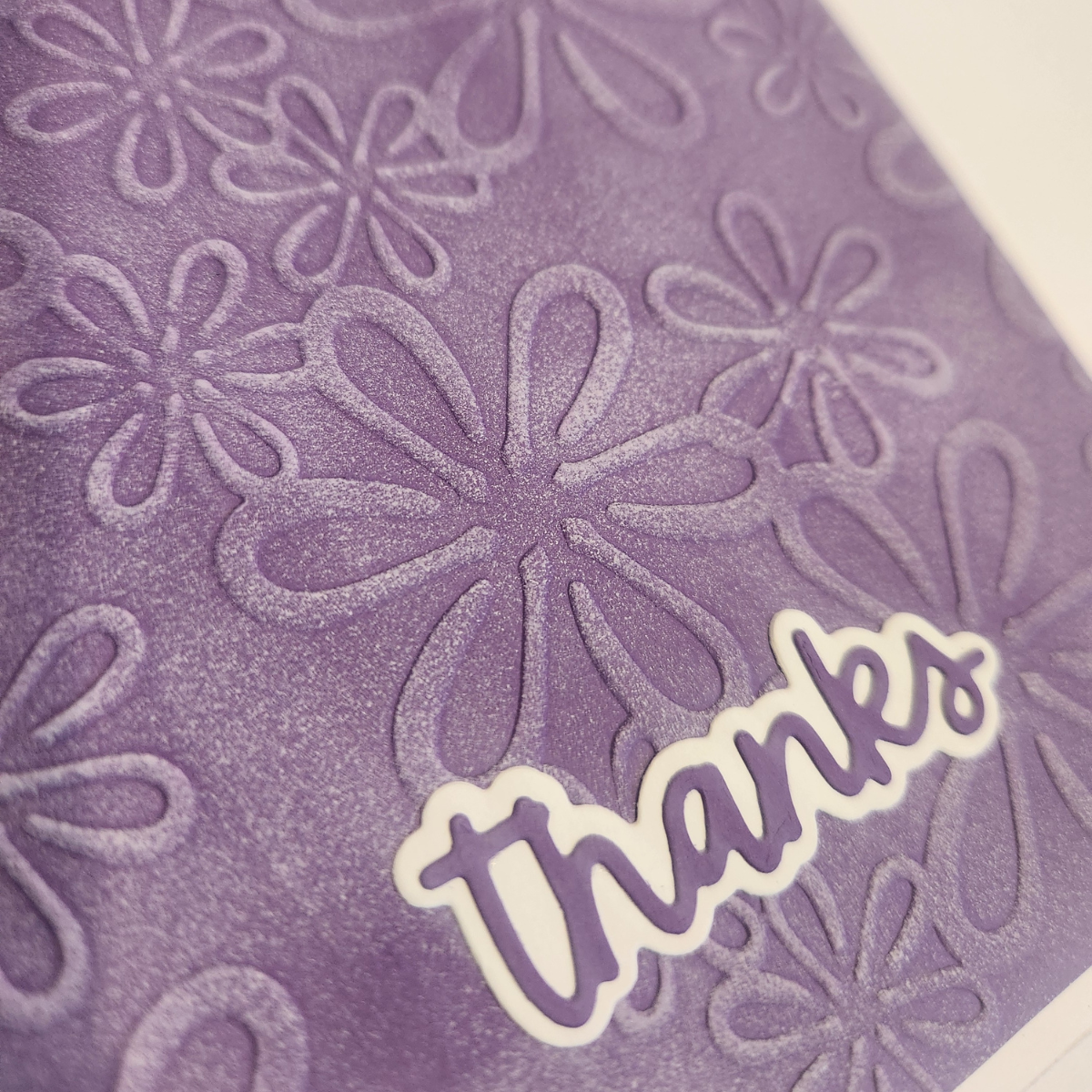 Floral Thanks Embossed Greeting Card