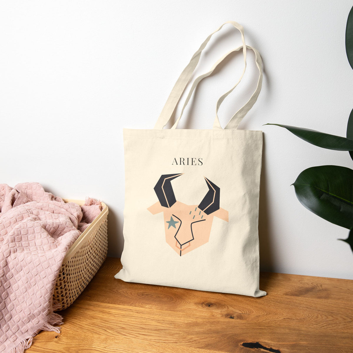 Aries Zodiac Tote Bag (Everyday Canvas Tote for Work, Errands, and On-the-Go Use)
