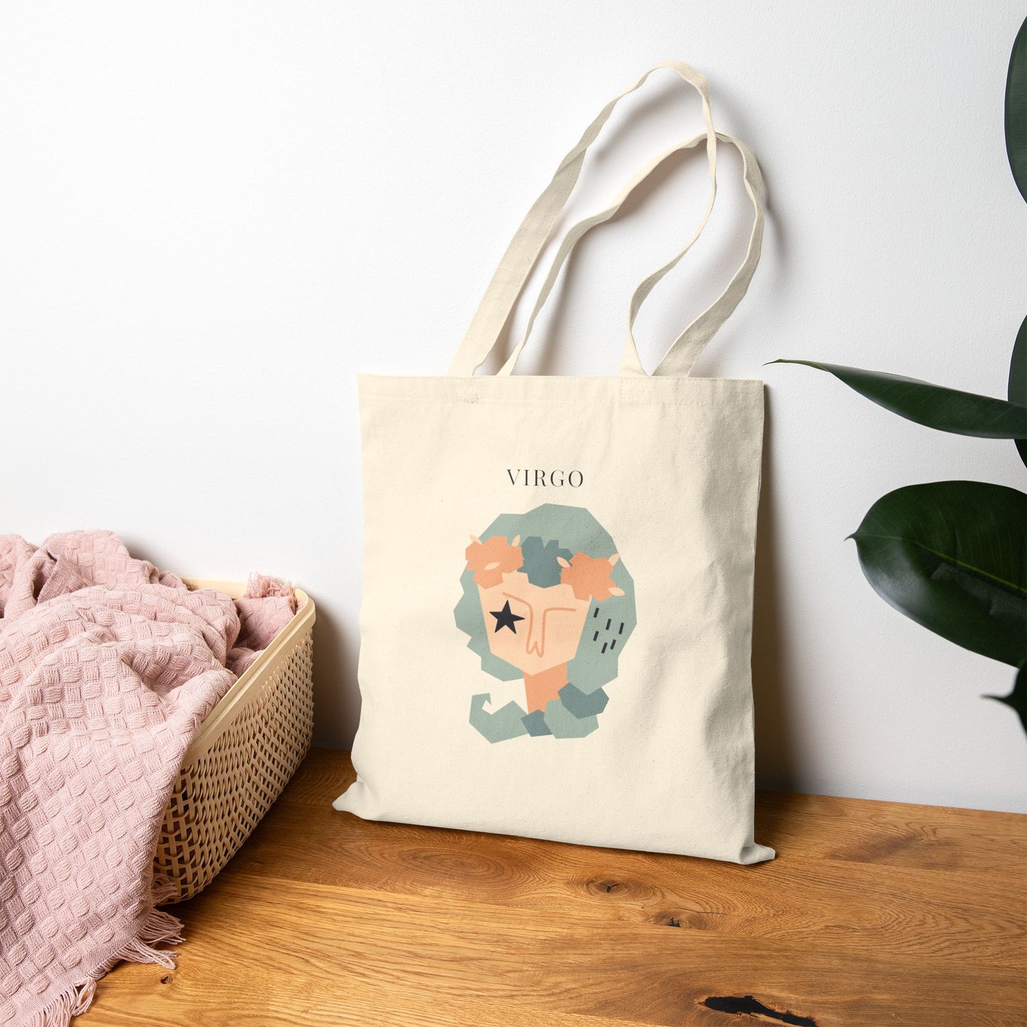 Virgo Zodiac Tote Bag (Everyday Canvas Tote for Work, Errands, and On-the-Go Use)