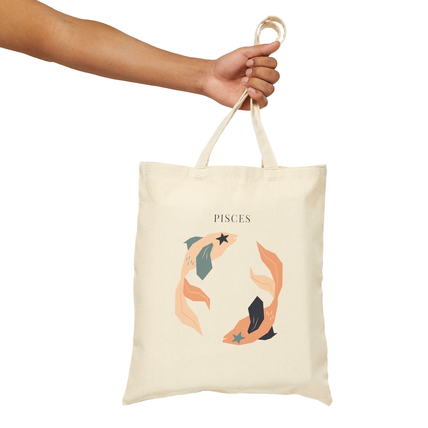 Pisces Zodiac Tote Bag (Everyday Canvas Tote for Work, Errands, and On-the-Go Use)