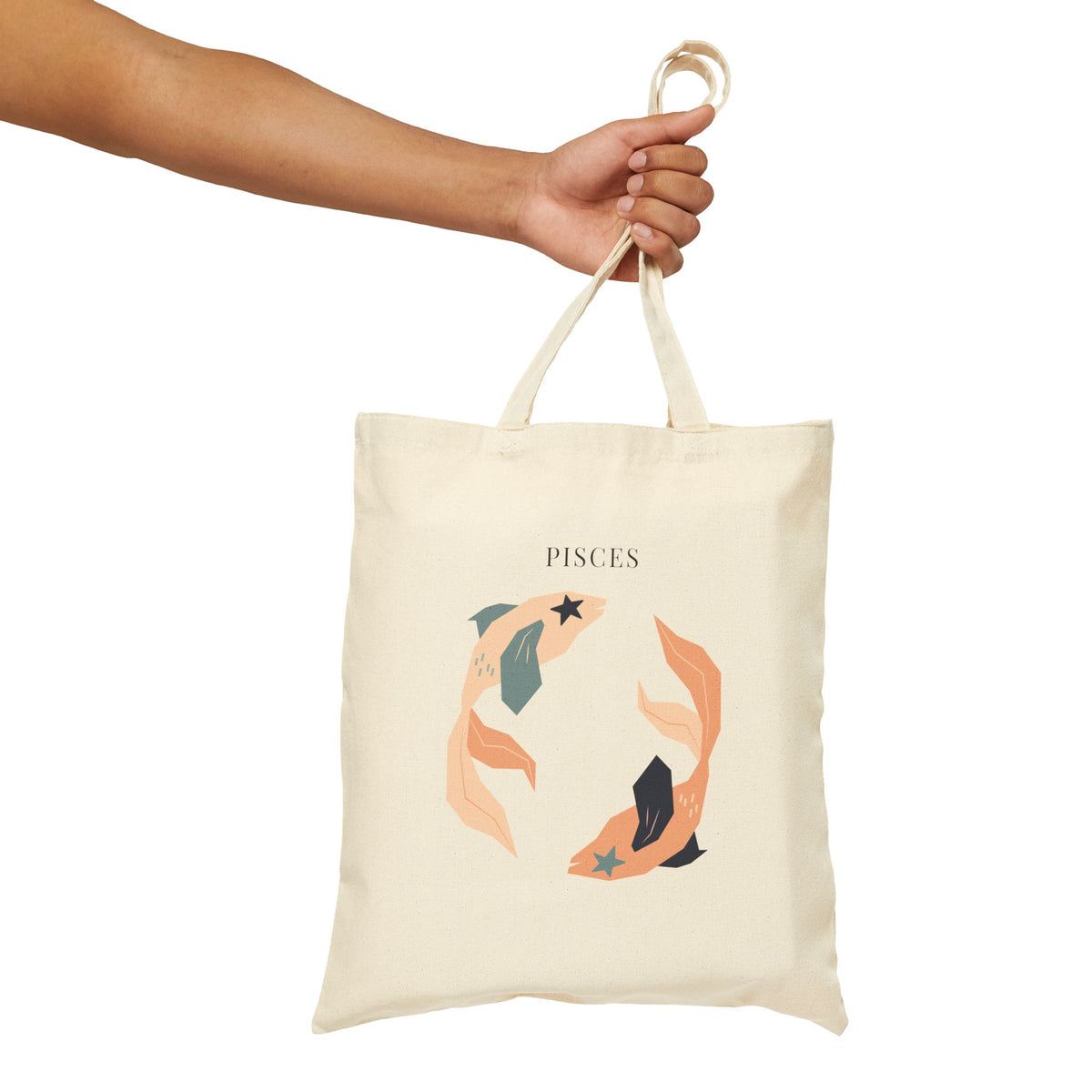 Pisces Zodiac Tote Bag (Everyday Canvas Tote for Work, Errands, and On-the-Go Use)