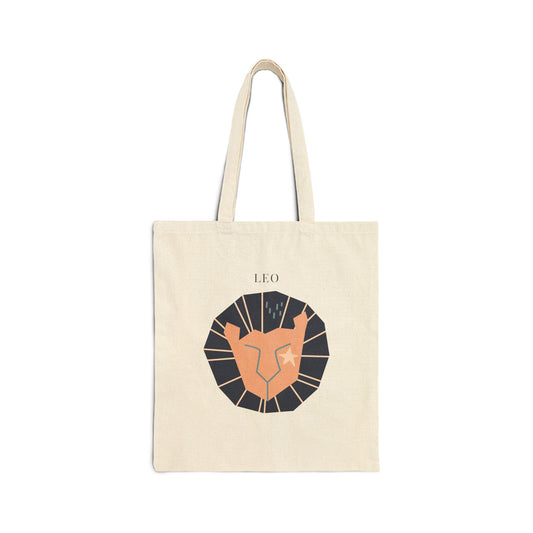 Leo Zodiac Tote Bag (Everyday Canvas Tote for Work, Errands, and On-the-Go Use)