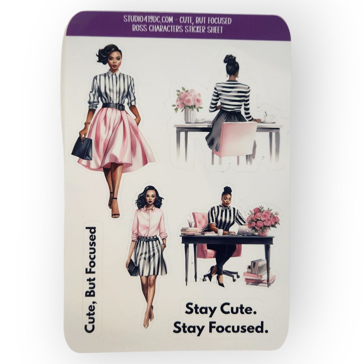 Cute, But Focused Sticker Sheet Set