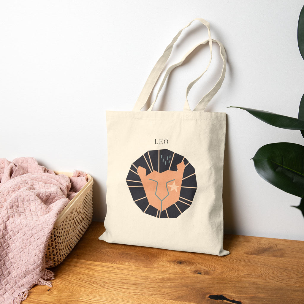 Leo Zodiac Tote Bag (Everyday Canvas Tote for Work, Errands, and On-the-Go Use)