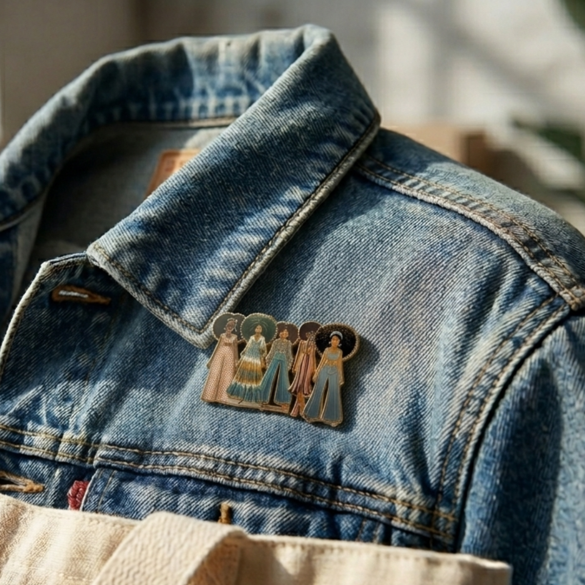 Retro Rhapsody Printed Lapel Pin