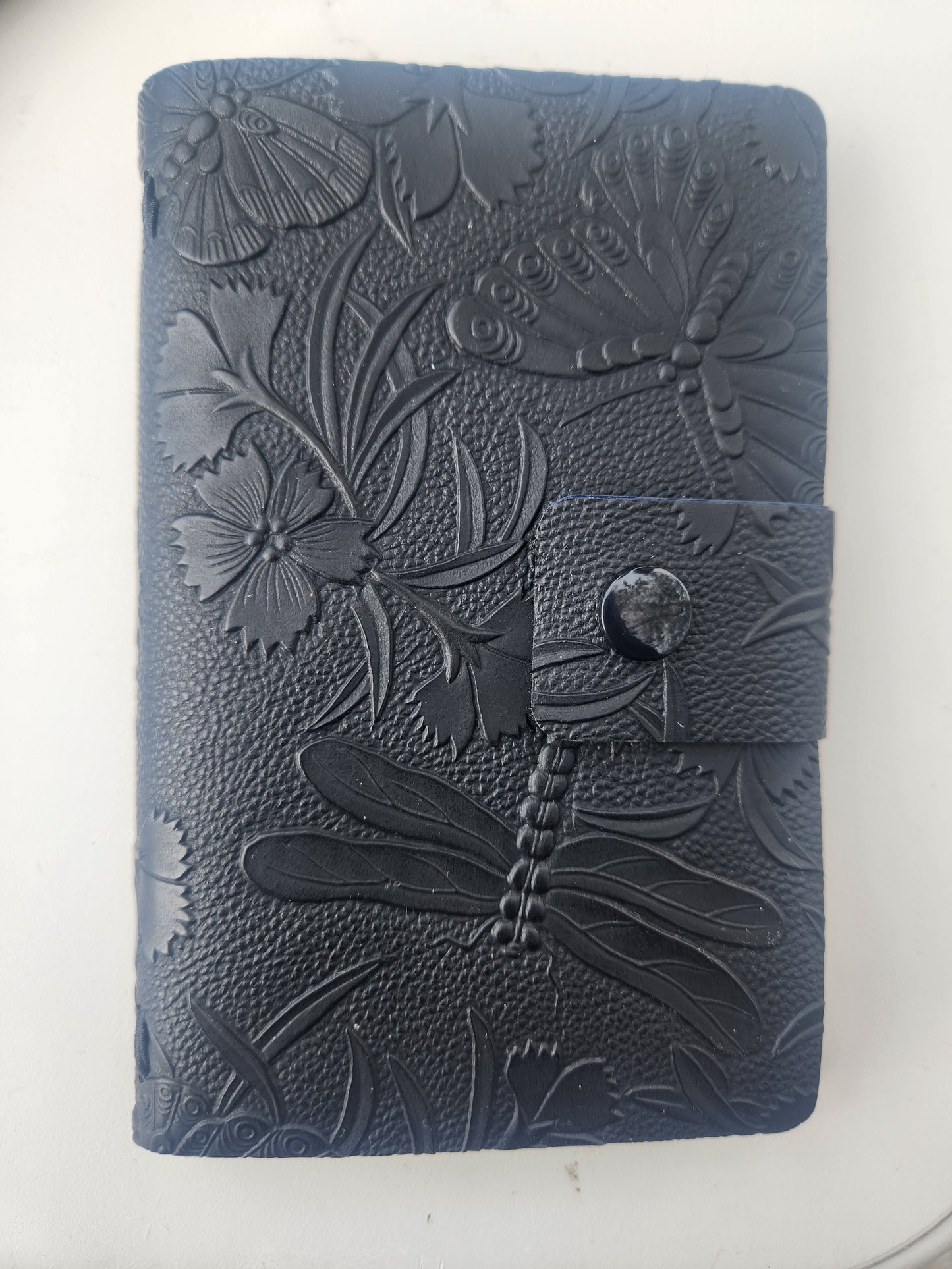 Sleek Black Personal Embossed Faux Leather Journal