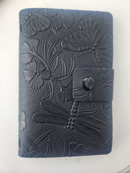 Sleek Black Personal Embossed Faux Leather Journal