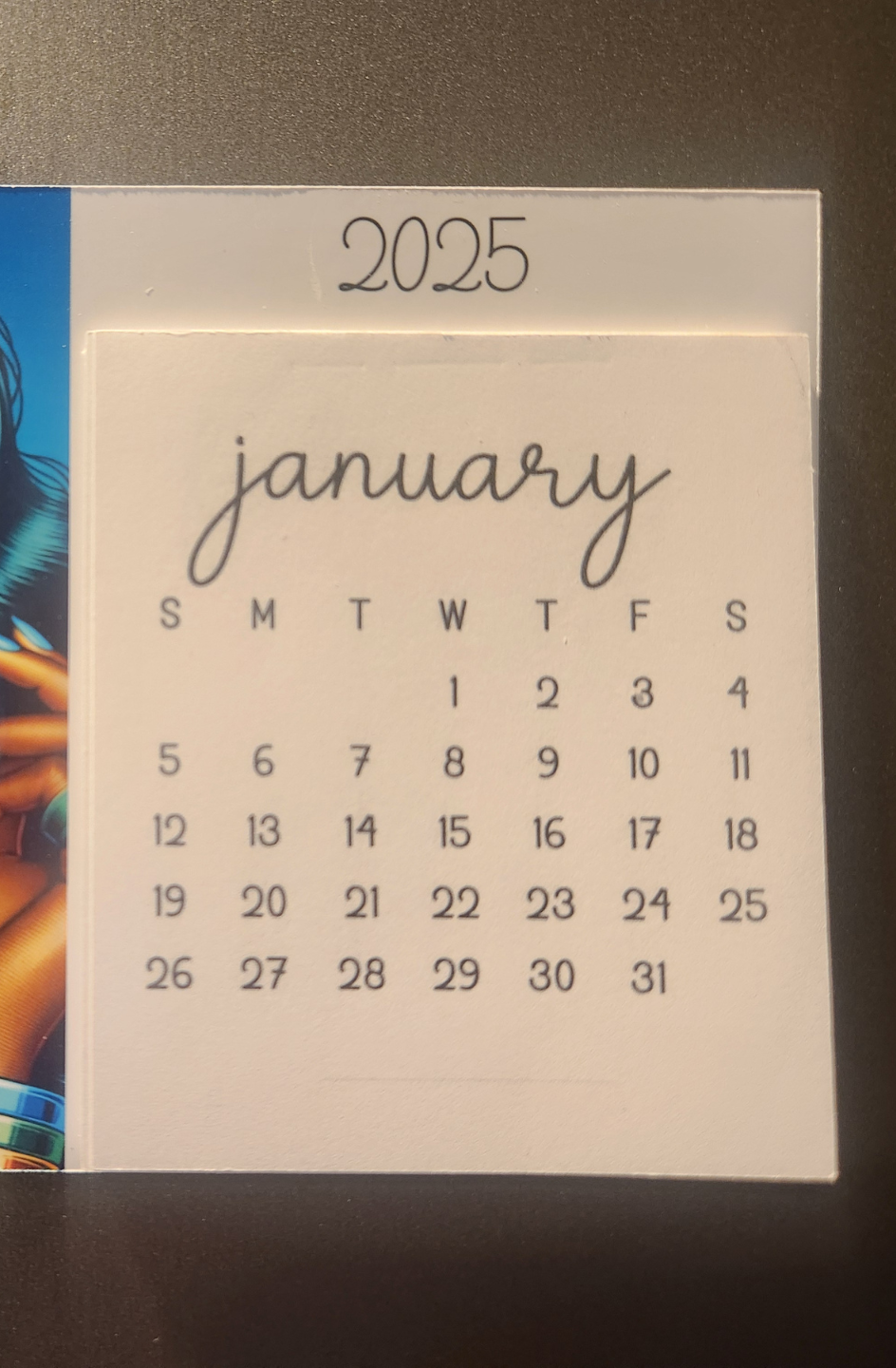 Blue Bliss 2025 Tear-Away Magnetic Calendar