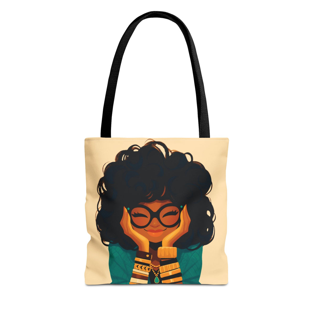 Amara Sage Tote Bag – Curly Contemplations Edition (16x16")
