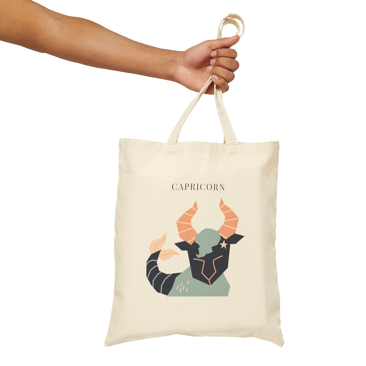 Capricorn Zodiac Tote Bag (Everyday Canvas Tote for Work, Errands, and On-the-Go Use)