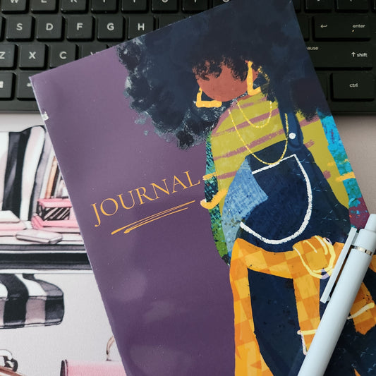 JJ handmade lined journal by Studio419DC styled with pen