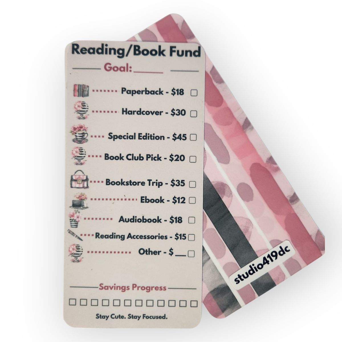 Cute, But Focused Savings Challenge Trackers – Laminated Dry-Erase Inserts