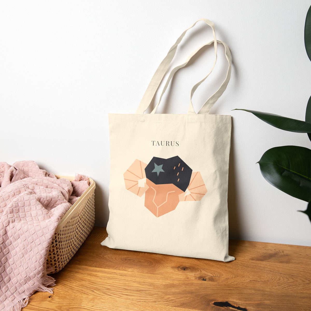 Taurus Zodiac Tote Bag (Everyday Canvas Tote for Work, Errands, and On-the-Go Use)