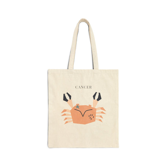 Cancer Zodiac Tote Bag (Everyday Canvas Tote for Work, Errands, and On-the-Go Use)