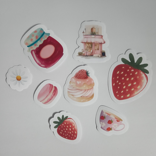 Sweet & Smart 8-Piece Die-Cut Sticker Set 🍓✨
