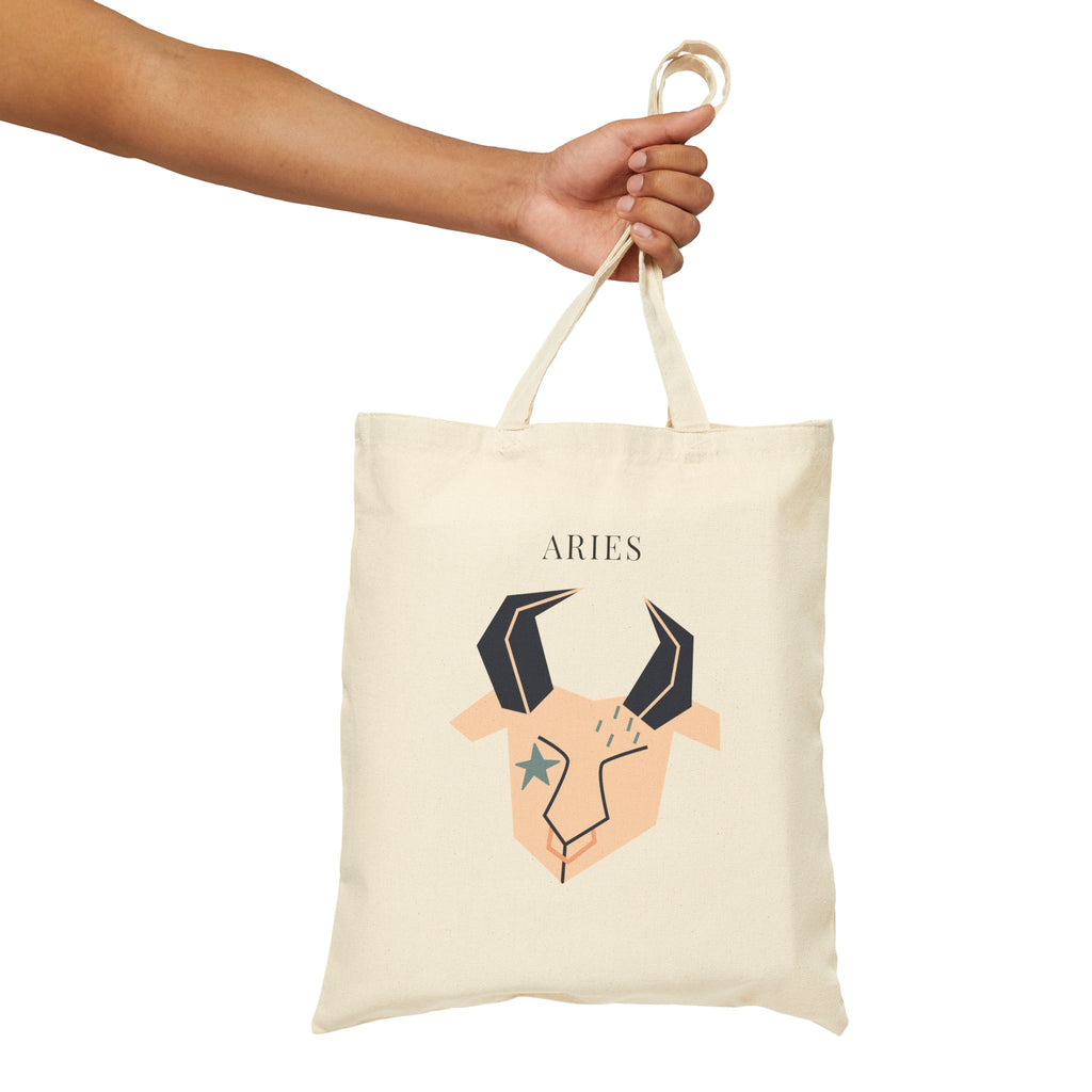 Aries Zodiac Tote Bag (Everyday Canvas Tote for Work, Errands, and On-the-Go Use)