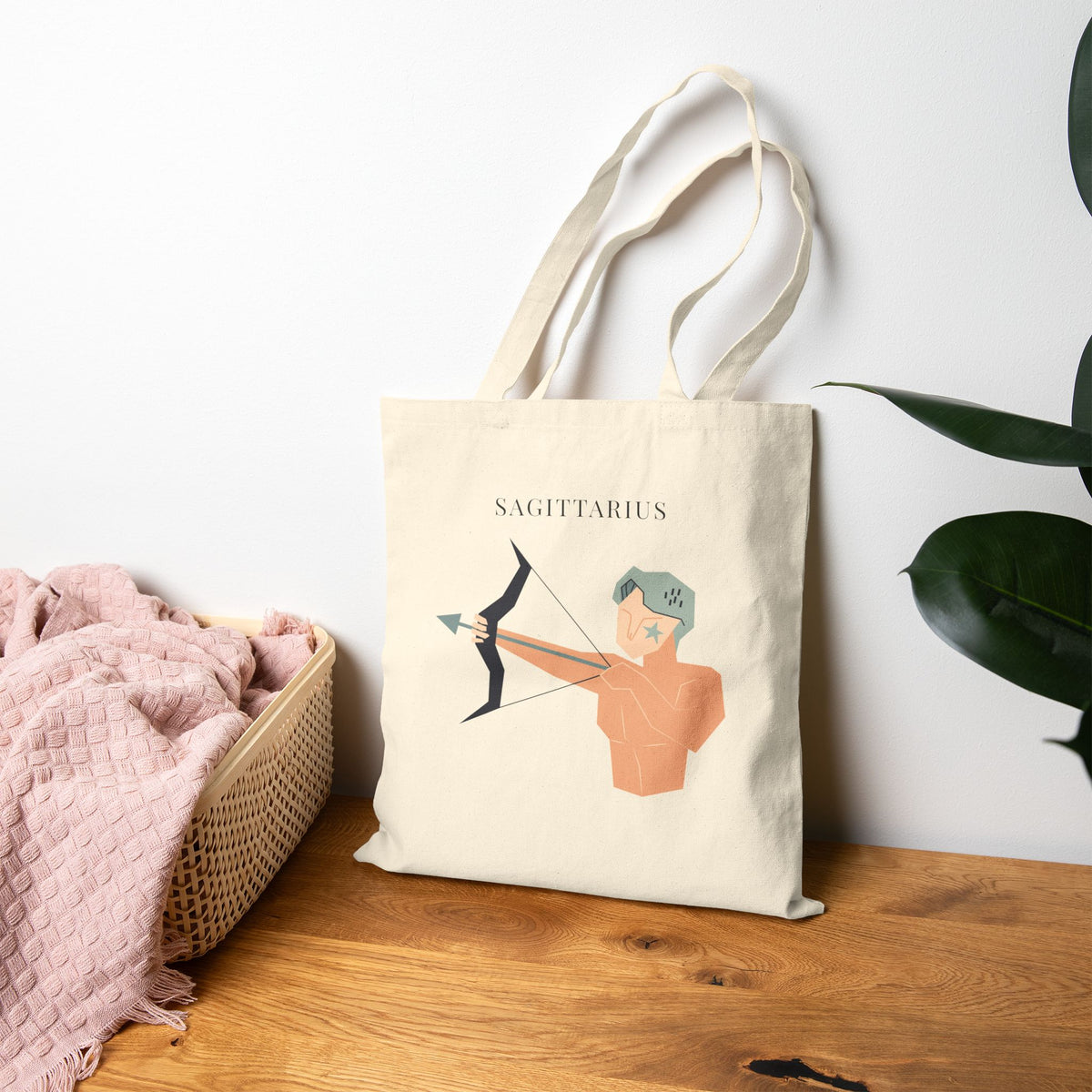 Sagittarius Zodiac Tote Bag (Everyday Canvas Tote for Work, Errands, and On-the-Go Use)