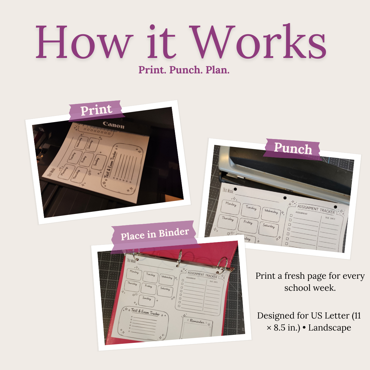 Printable Weekly School Planner