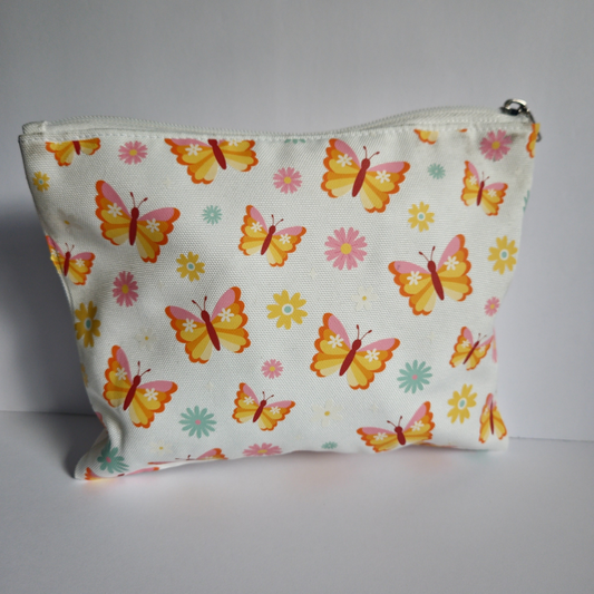 Flutter Forward Retro Accessory Pouch – Custom Printed, 9x7 in 🦋🌼