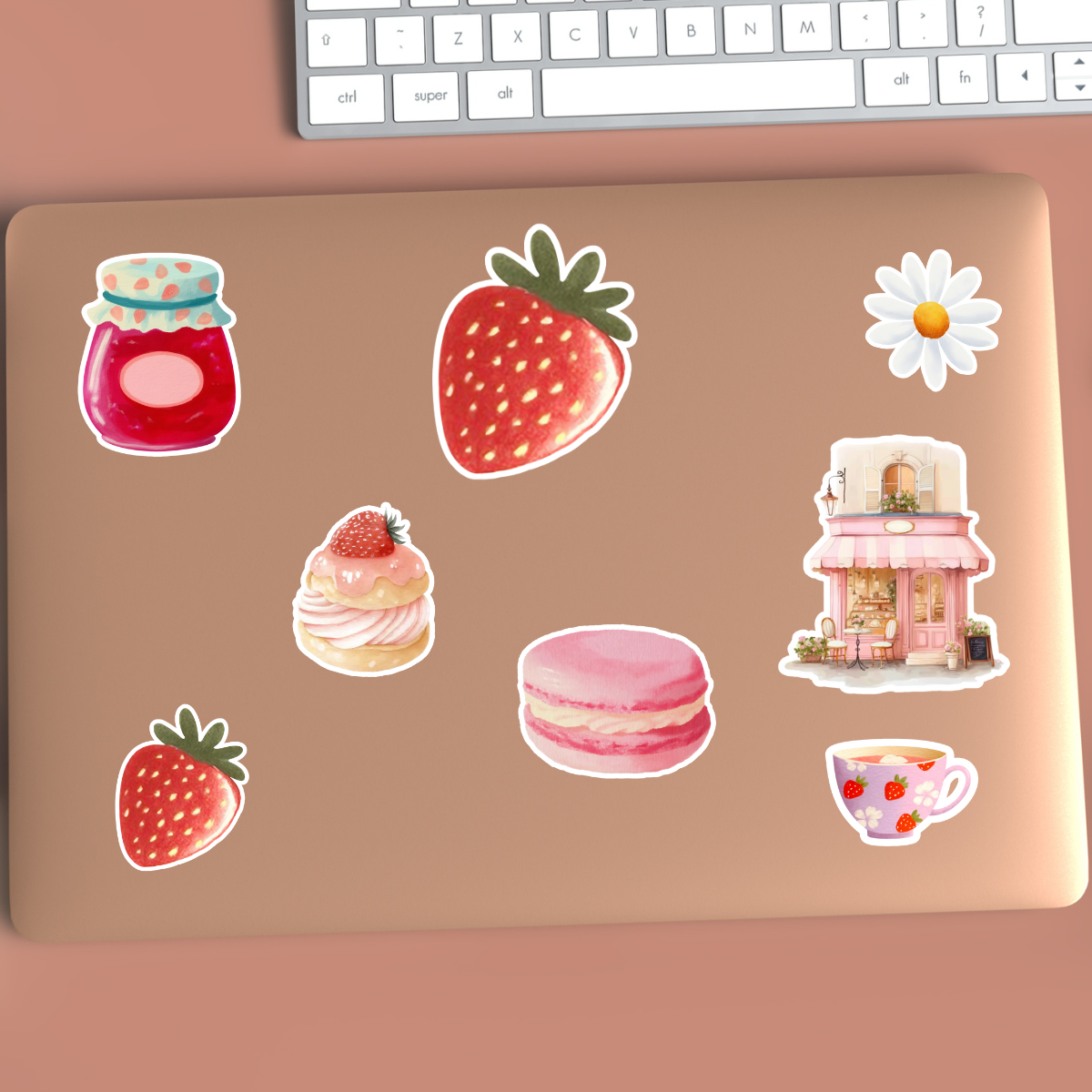 Sweet & Smart 8-Piece Die-Cut Sticker Set 🍓✨