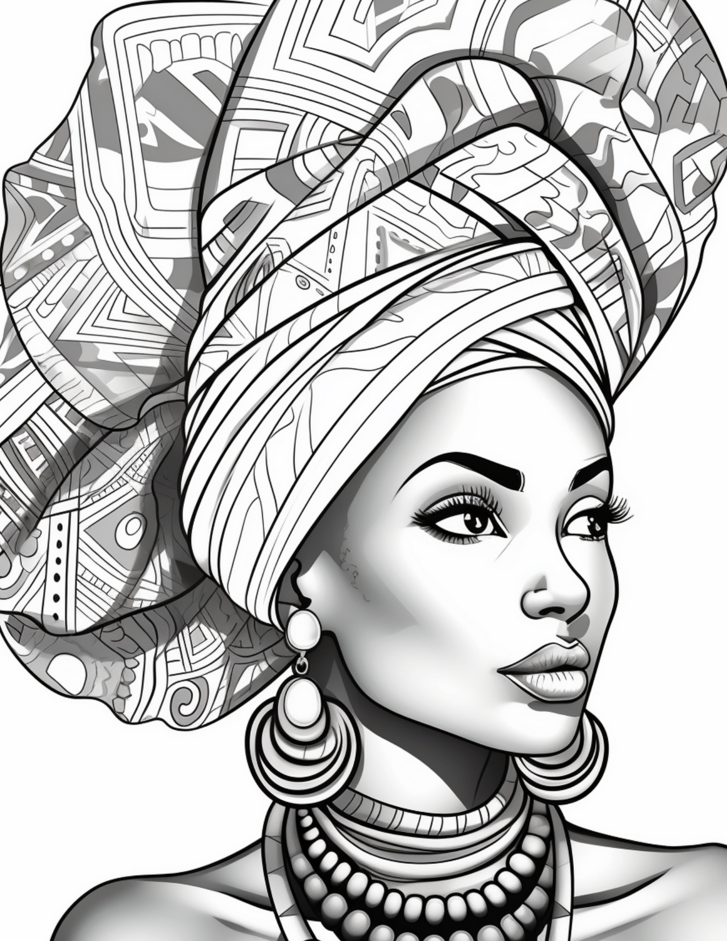 Crowned in Color: A Coloring Journey of African American Women's Headwraps