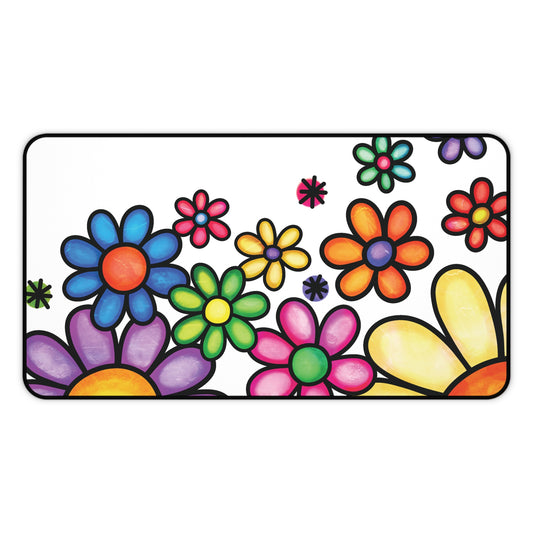 Joyful Blooms Desk Mat | Cute Workspace Desk Pad