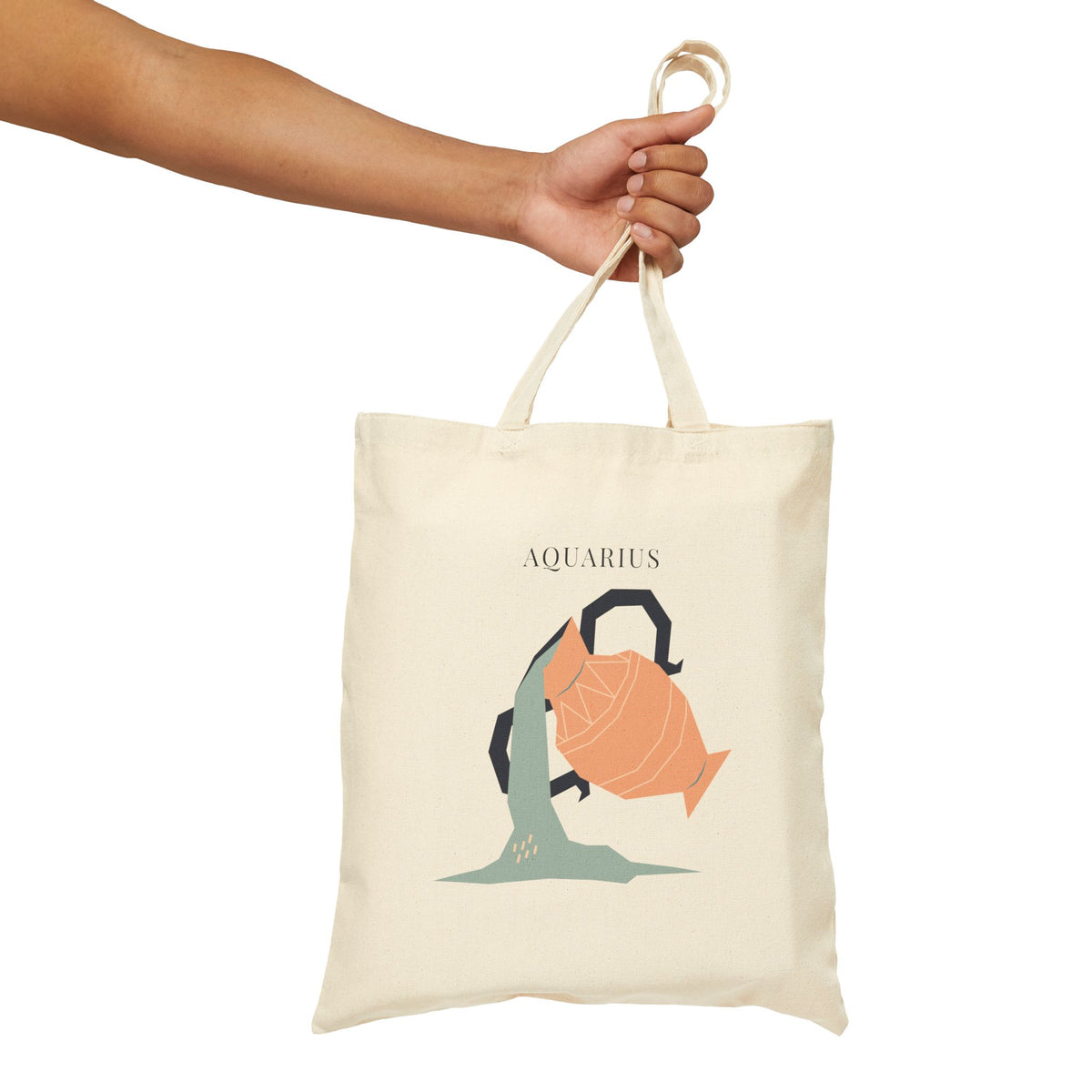 Aquarius Zodiac Tote Bag (Everyday Canvas Tote for Work, Errands, and On-the-Go Use)
