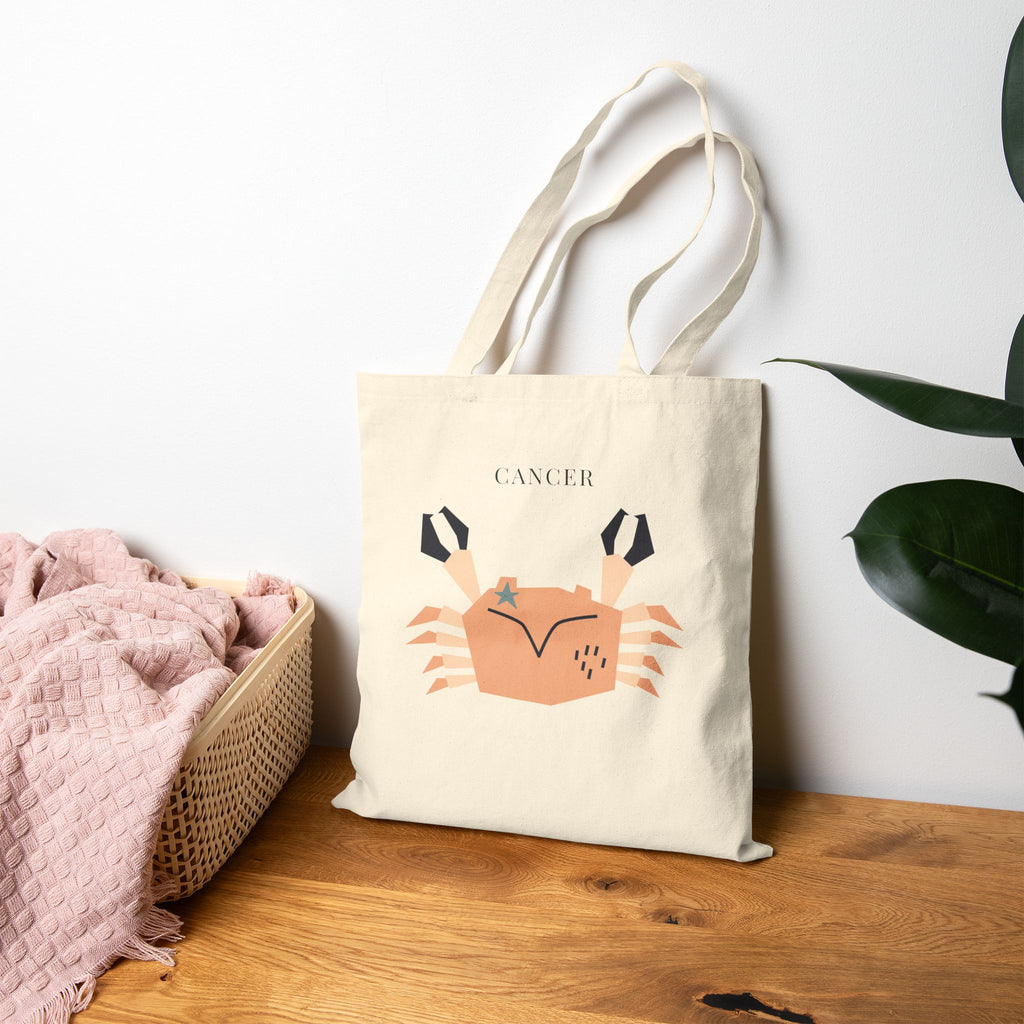 Cancer Zodiac Tote Bag (Everyday Canvas Tote for Work, Errands, and On-the-Go Use)