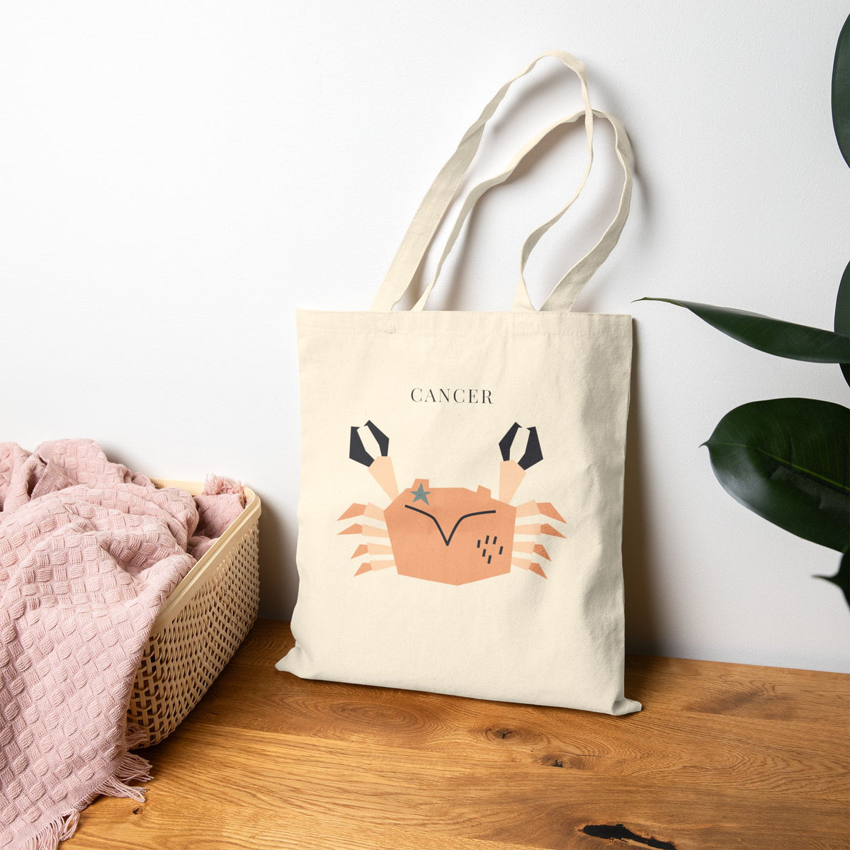 Cancer Zodiac Tote Bag (Everyday Canvas Tote for Work, Errands, and On-the-Go Use)