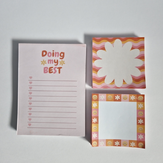 Flutter Forward Retro Notepad Set – 3-Piece Coordinated Pads 🦋✨