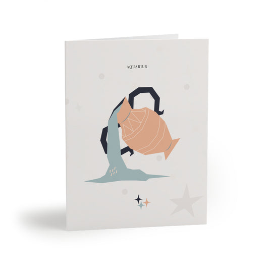 Aquarius Zodiac Greeting Card (A2 Blank Card for Birthdays & Everyday Notes)