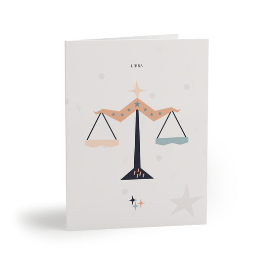 Libra Zodiac Greeting Card (A2 Blank Card for Birthdays & Everyday Notes)