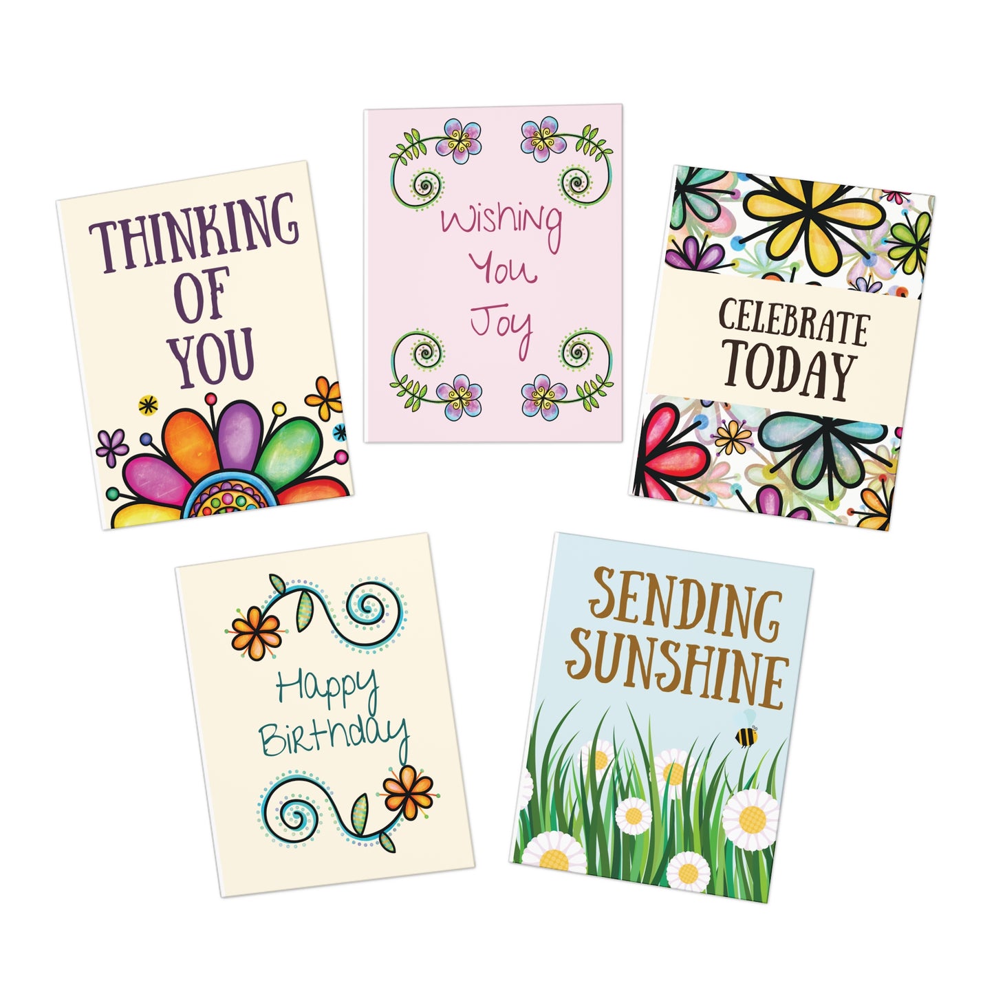 Joyful Blooms Greeting Card Collection | Blank Inside Floral Greeting Cards