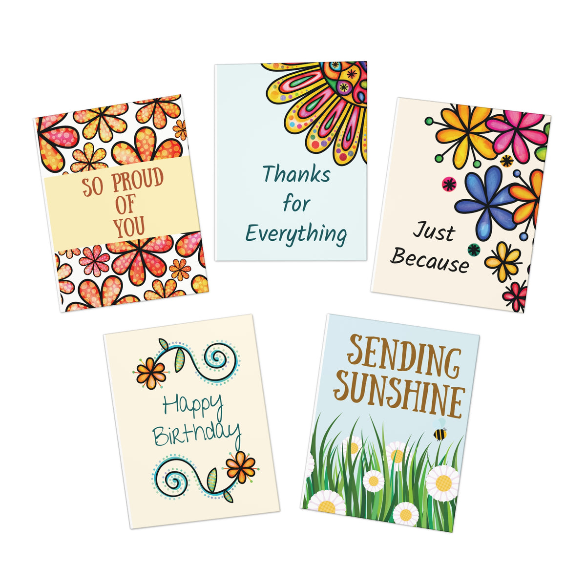 Joyful Blooms Greeting Card Collection | Blank Inside Floral Greeting Cards