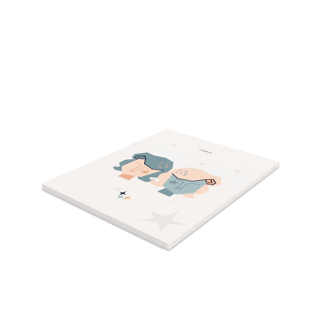 Gemini Zodiac Greeting Card (A2 Blank Card for Birthdays & Everyday Notes)