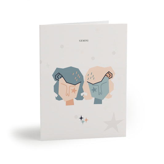 Gemini Zodiac Greeting Card (A2 Blank Card for Birthdays & Everyday Notes)