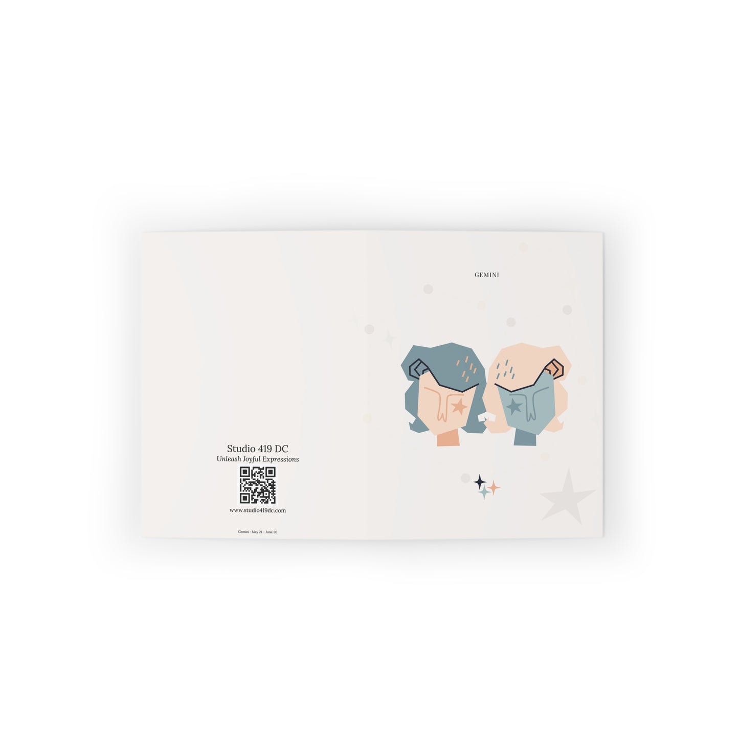 Gemini Zodiac Greeting Card (A2 Blank Card for Birthdays & Everyday Notes)