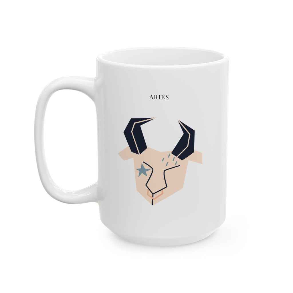 Aries Zodiac Ceramic Mug (15oz Coffee Mug for Everyday Use and Gifting)