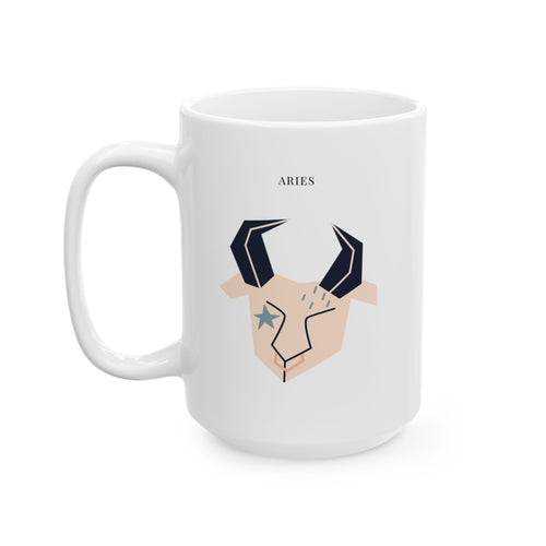 Aries Zodiac Ceramic Mug (15oz Coffee Mug for Everyday Use and Gifting)